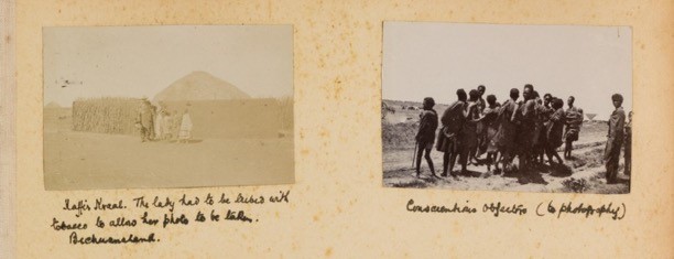 Figure 4. Anonyme, « Kaffir Kraal. The Lady Had to be Bribed with Tobacco to Allow her Photo to be Taken. Bechuanaland » et « Conscientious objectors (to photography) »