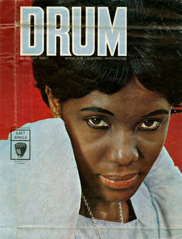Figure 8. James Barnor, Sans titre [Portrait de Constance Mulondo en couverture de Drum, édition du Nigéria, août 1967]