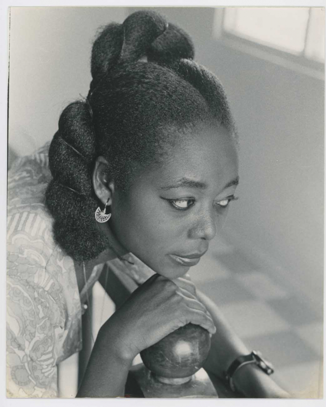 Figure 15. James Barnor, Miss Sammy Tetteh, Secretary, at her desk, Accra, Adabraka, 1970s 