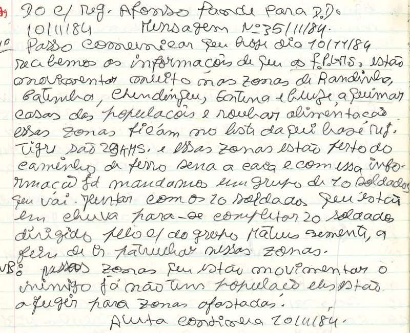Document 6. FPLM : brûler et voler la population de la Renamo 