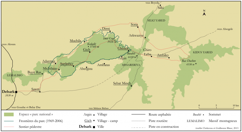 Carte 2. Le Simien Mountains National Park 