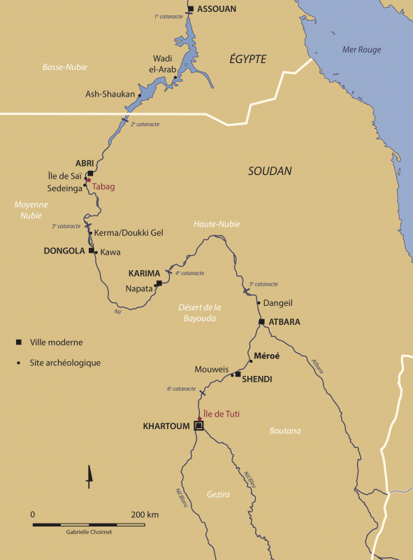 Carte 1. Carte de la moyenne vallée du Nil et localisation des deux briqueteries choisies dans le cadre de cette étude 
